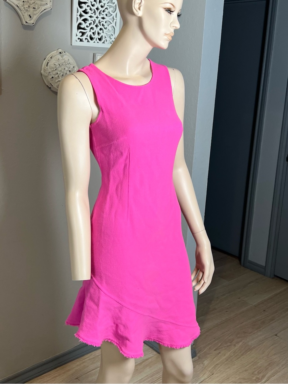 Escada Vibrant Pink Sleeveless Mini Dress